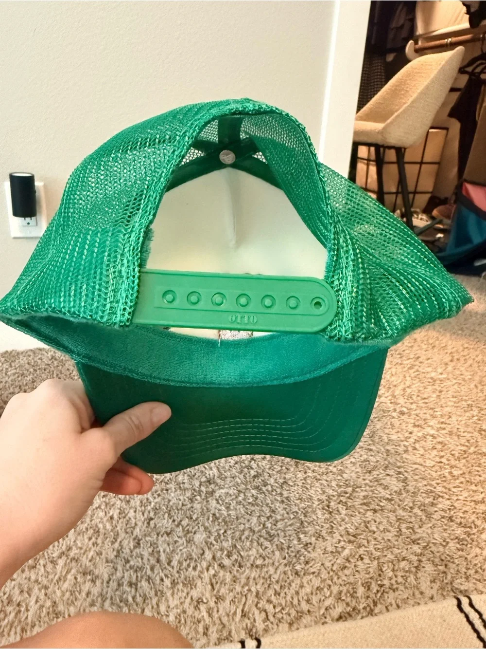 Green & White Strawberry Patch Trucker Hat